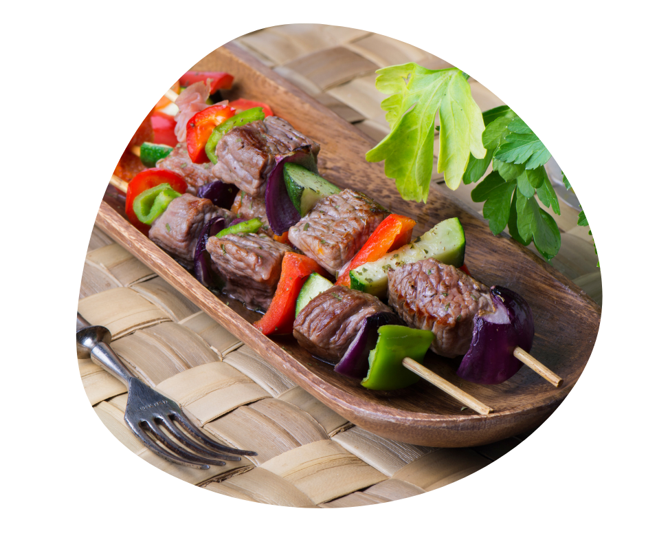 Lamb or pork Brochettes with